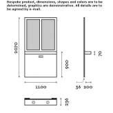 Rectangular mirror with integrated lighting Ponzone