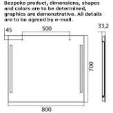 Wall-mounted bathroom mirror with integrated lighting Toba