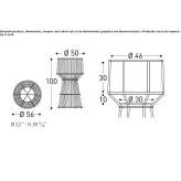 Tall round flowerpot made of powder-coated aluminum Izvin