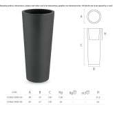 Tall round flower pot made of polyethylene Loxstedt