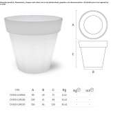 Wysoka okrągła doniczka z polietylenu z oświetleniem Campinas