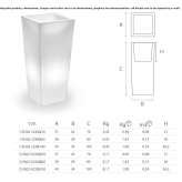 Square polyethylene flowerpot with lighting Loxstedt