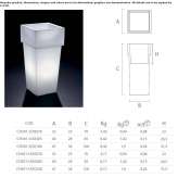 Square polyethylene flowerpot with lighting Arradon