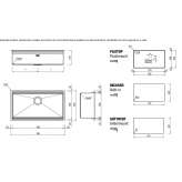 Single rectangular stainless steel sink with drainer Erseke