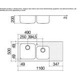 Two-bowl built-in stainless steel sink with drainer Ermlitz