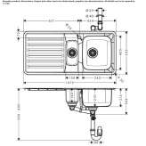 Built-in stainless steel sink with a capacity of 1 1/2 bowls Kennoway