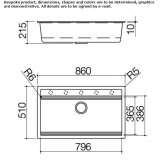 Built-in sink in single composite material Loket