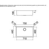 Built-in single stainless steel sink Sorano