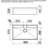 Built-in single stainless steel sink Uglovka