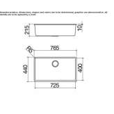 Single underwall sink made of composite material Trebur