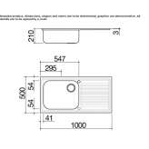 Single built-in stainless steel sink with drainer Patrida