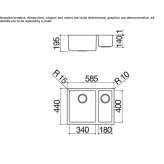 Built-in stainless steel sink with a capacity of 1 1/2 bowls Sorano