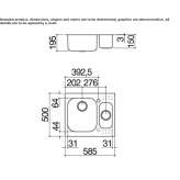 Built-in stainless steel sink with a capacity of 1 1/2 bowls Ermlitz