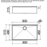 Single built-in stainless steel sink Yolboyu