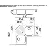 Corner two-bowl stainless steel sink with drainer Patrida