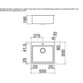 Built-in single stainless steel sink Zduny