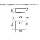 Single, built-in sink made of composite material Trebur