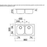 Built-in stainless steel sink Patrida