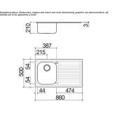 Built-in single stainless steel sink with drainer Patrida