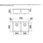 Built-in 2-bowl sink made of composite material Trebur