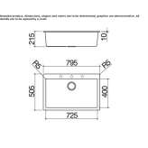 Single, built-in sink made of composite material Trebur