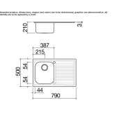 Single built-in stainless steel sink with drainer Patrida