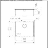 Built-in stainless steel sink Toxtla