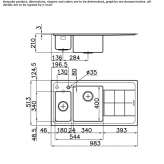 2-bowl stainless steel sink with drainer Khebda