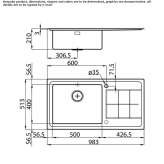 Semi-flush stainless steel sink with drainer Khebda