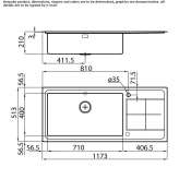 Semi-flush stainless steel sink with drainer Khebda