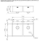 2-bowl stainless steel concealed sink Penicuik