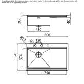 Single stainless steel undermount sink with drainer Kirovo