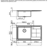 Single stainless steel sink with drainer Khebda