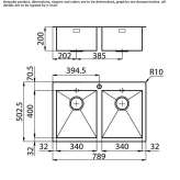 2-bowl stainless steel concealed sink Chaltyr