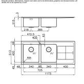 2-bowl stainless steel sink with drainer Khebda