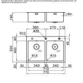 2-bowl stainless steel concealed sink Khebda