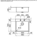 Single built-in stainless steel sink Khebda