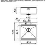 Single built-in stainless steel sink Kirovo