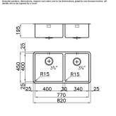 2-bowl stainless steel suspended sink Khebda