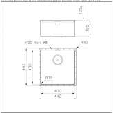 Built-in stainless steel sink Toxtla