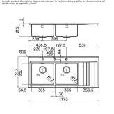 Semi-flush stainless steel sink with drainer Basiano