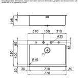 Single built-in stainless steel sink Khebda