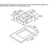 Stainless steel sink with a capacity of 1 1/2 bowls Mongua