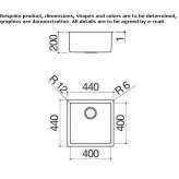 Single built-in stainless steel sink Tavo