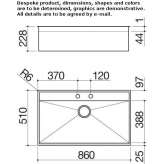 Single built-in stainless steel sink Tavo