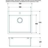 Single undermount stainless steel sink Pagliare