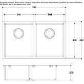 2-bowl stainless steel suspended sink Aubignan