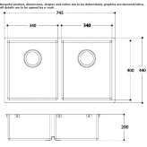 2-bowl stainless steel concealed sink Aubignan