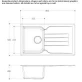 Single built-in cubicle sink with drainer Mirebeau