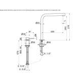 Two-hole countertop kitchen faucet with a swivel spout Zykovo